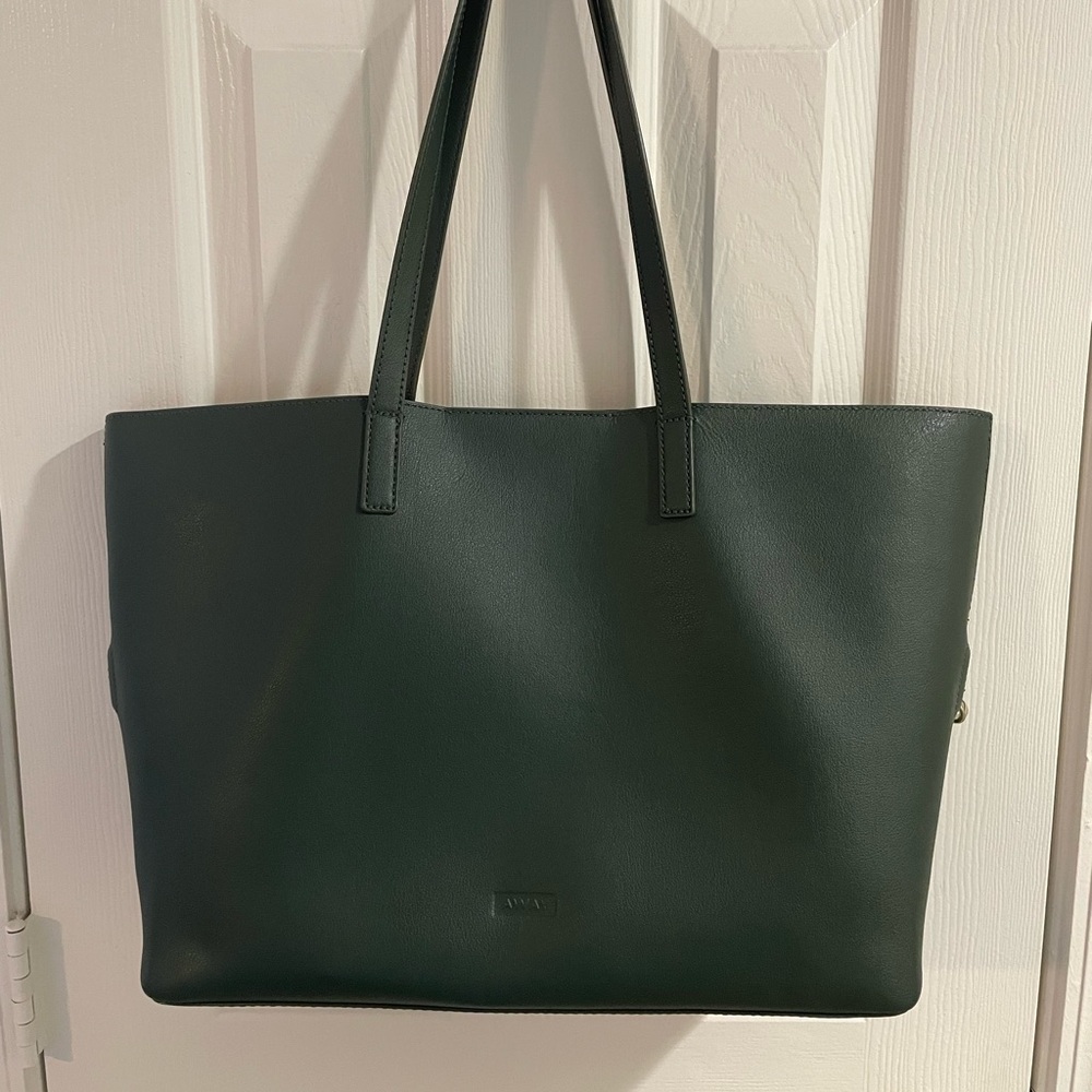 Away Green Leather Latitude Tote Bag
